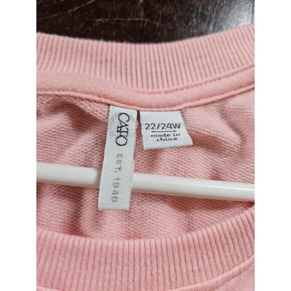 "Feeling Festive" Women's Cato Pink Christmas Pullover Long Sleeve Top 22/24W - Picture 3 of 8